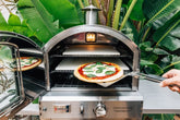 Summerset Pizza Oven exterior view showcasing #304 stainless steel construction, ideal for outdoor cooking.